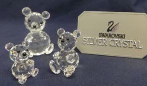 Swarovski Crystal 3 x Teddy Bears Large, Medium and Small