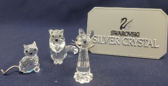 Swarovski Crystal 'Sitting Persian Cat', Mini Sitting Cat, Replica Cat