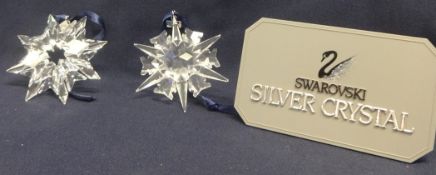 Swarovski Crystal Christmas Stars/Snowflakes x (10) 2002, 2003, 2006, 2007, 2008, 2009, 2010,