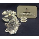 Swarovski Crystal South Sea Shell, Large Shell with Pearl Clam, Small Shell with Crystal Clam