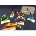 Swarovski Crystal 6 x Crystal Paradise Fish Chira, Coporita, Crotone, Cleona, Camaret, and