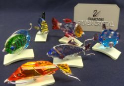 Swarovski Crystal 6 x Crystal Paradise Fish Chira, Coporita, Crotone, Cleona, Camaret, and