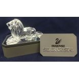 Swarovski Crystal -"Inspiration Africa" Annual Edition 1995, Lion with Cert of Auth, + Glass Stand