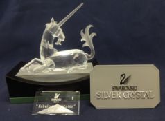 Swarovski Crystal -"Fabulous Creatures" Annual Edition 1996, Unicorn, Cert of Auth,