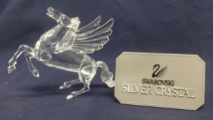 Swarovski Crystal -"Fabulous Creatures" Annual 1998, Pegasus, Cert of Auth and Stand.