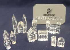 Swarovski Crystal Crystal Village to include City Gates, City Tower, Cathedral, 3 Poplar Trees, 2