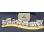 Swarovski Crystal 7 piece Train Set to include: Locomotive, Tender Car, Tank Wagon, Petrol Wagon,