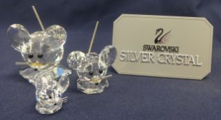 Swarovski Crystal 3 x Mice Large, Medium and Small