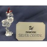 Swarovski Crystal -Stork with baby in basket