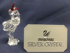 Swarovski Crystal -Stork with baby in basket