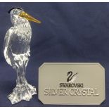 Swarovski Crystal -"Feathered Beauties" Theme Group 2003, Heron with Cert of Auth.