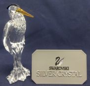 Swarovski Crystal -"Feathered Beauties" Theme Group 2003, Heron with Cert of Auth.