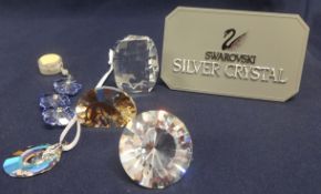 Swarovski Crystal 5 x SCS Member Pieces- Lilac Flowers, Lion Head P/Weight, Peacock Hanger,