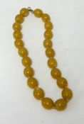 Amber necklace bead, 46.2gms (recently restring)