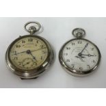 A superior aeroplane timekeeper watch and alarm pocket watch.