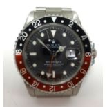 Rolex, a rare gents Oyster Perpetual Date GMT-Master stainless steel wristwatch.