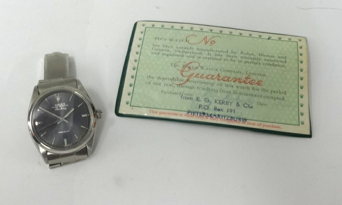 Rolex, a gents stainless steel Air King, Precision wristwatch, with papers, (light weight). - Image 2 of 2