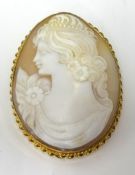 A large cameo brooch, height 64cm.