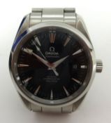 Omega, Co Axial, Seamaster, a gents stainless steel wristwatch, with window on the back plate to
