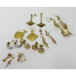 A collection of various earrings including bespoke St Ives jewellery, approx 28.7gms