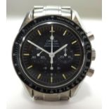 Omega, a gents stainless steel Speedmaster Professional (the first watched worn on the moon),