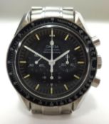 Omega, a gents stainless steel Speedmaster Professional (the first watched worn on the moon),