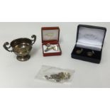 A miniature silver cup and various modern silver and other general jewellery.