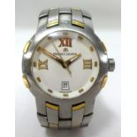 Maurice Lacroix, a ladies stainless steel and 18ct gold gents wrist watch with original box. (same