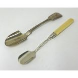Two silver stilton/cheese scoops.