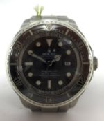 Rolex, Deepsea Sea-Dweller, a fine gents stainless steel wristwatch, 12,800 feet/ 3900 metres,