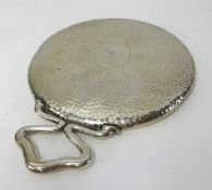 An Art Nouveau style silver back hand mirror.