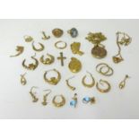 Assortment of jewellery, including 9ct aqua marine ring, total weight approx 42gms.