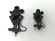 Charles Horner, a silver brooch, designed as Mickey Mouse, height 30mm and another smaller (2).