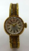 Enicar Incabloc, a ladies 18ct gold wristwatch, approx 19.80gms.