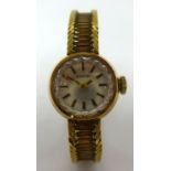 Enicar Incabloc, a ladies 18ct gold wristwatch, approx 19.80gms.