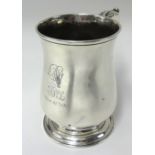 A George III silver Baluster tankard, by Francis Crump, London circa 1763 with an inscription to the