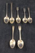 A large collection of silver flatware approx 94ozs, including Exeter and London silver and also
