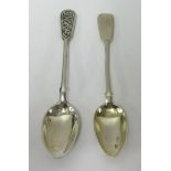 Two Russian similar silver spoons, approx 36.3gms.