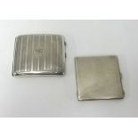 Two vintage silver cigarette cases, approx 17.50oz.