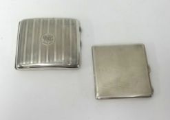 Two vintage silver cigarette cases, approx 17.50oz.