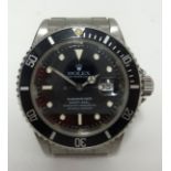 Rolex, a gents Oyster Perpetual Date Submariner, stainless steel wristwatch with black dial and