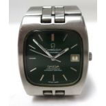 Omega, 1970's gents constellation automatic chronometer wristwatch with green dial and date window