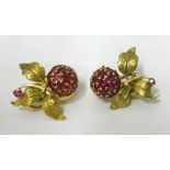 RHB, a pair 18ct yellow gold earrings, of strawberry design, approx 11.80gms.