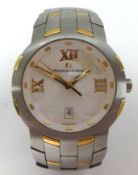 Maurice Lacroix, a gents stainless steel and 18ct gold gents wrist watch with original box.