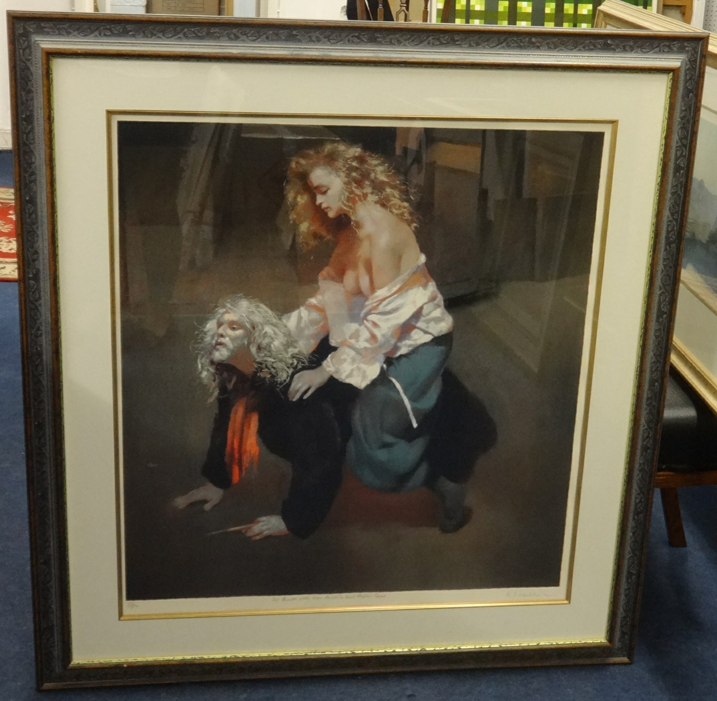 Robert Lenkiewicz (1941-2002) signed print 89/395 'Painter With Lisa, Aristotle & Phyllis Theme'