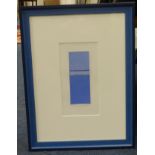 John Miller (1931-2002), signed watercolour 'Blue' 14.5cm x 5cm, (gifted by the Artist to the
