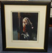 Robert Lenkiewicz (1941-2002) signed print 393/500 'Painter In The Wind/ 3:50am' framed and mounted,