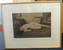 Ges Leech, watercolour 'Nude Study', 37cm x 55cm.