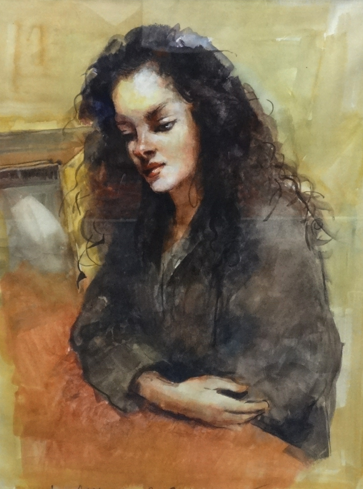 Robert Lenkiewicz (1941-2002) watercolour 'Study of Anna', signed and titled, 43cm x 34cm. - Image 2 of 2