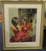 Robert Lenkiewicz (1941-2002) signed print 133/475 'The Painter With Anna- Rear View' framed and